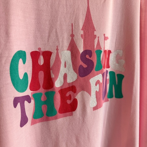 Disney‎ Chasing The Fun Tank Top Sleeveless Graphic Print Pink Size M - Picture 1 of 6